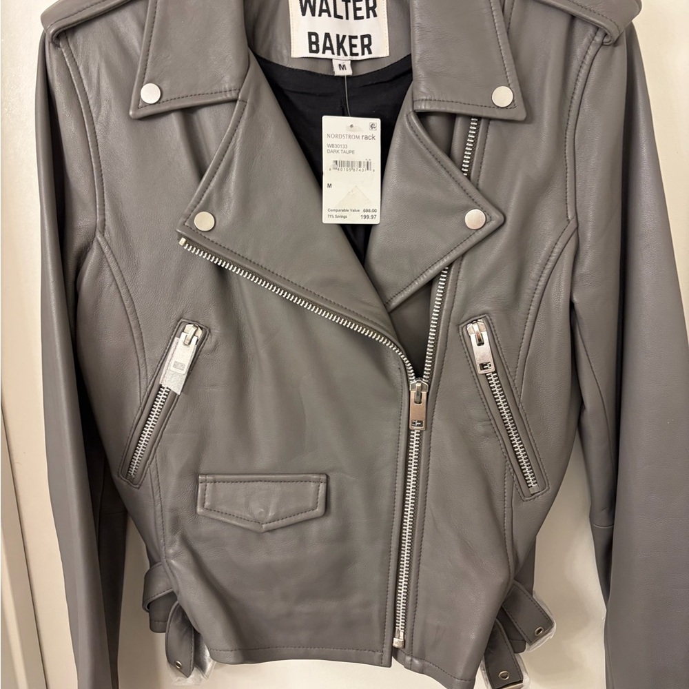 Walter Baker Silver Leather Jacket